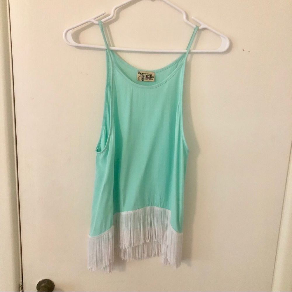 Show Me Your MuMu | Mint Fringe Tank Size S